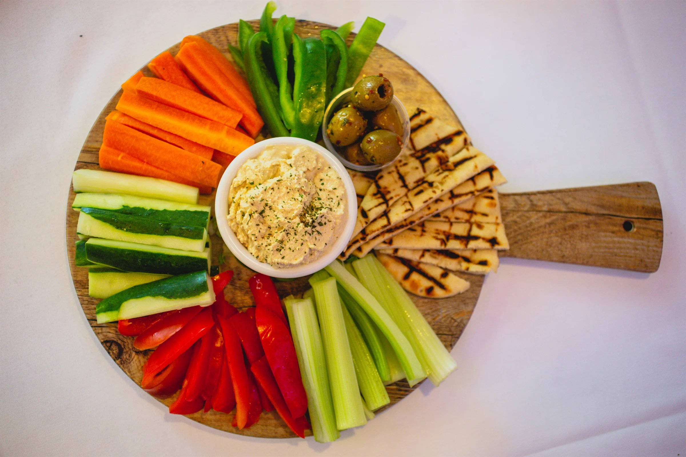 Mezze hummus board from the in-house kitchen