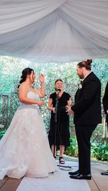 Rev. Vicky Carlson at a Fab! Weddings ceremony